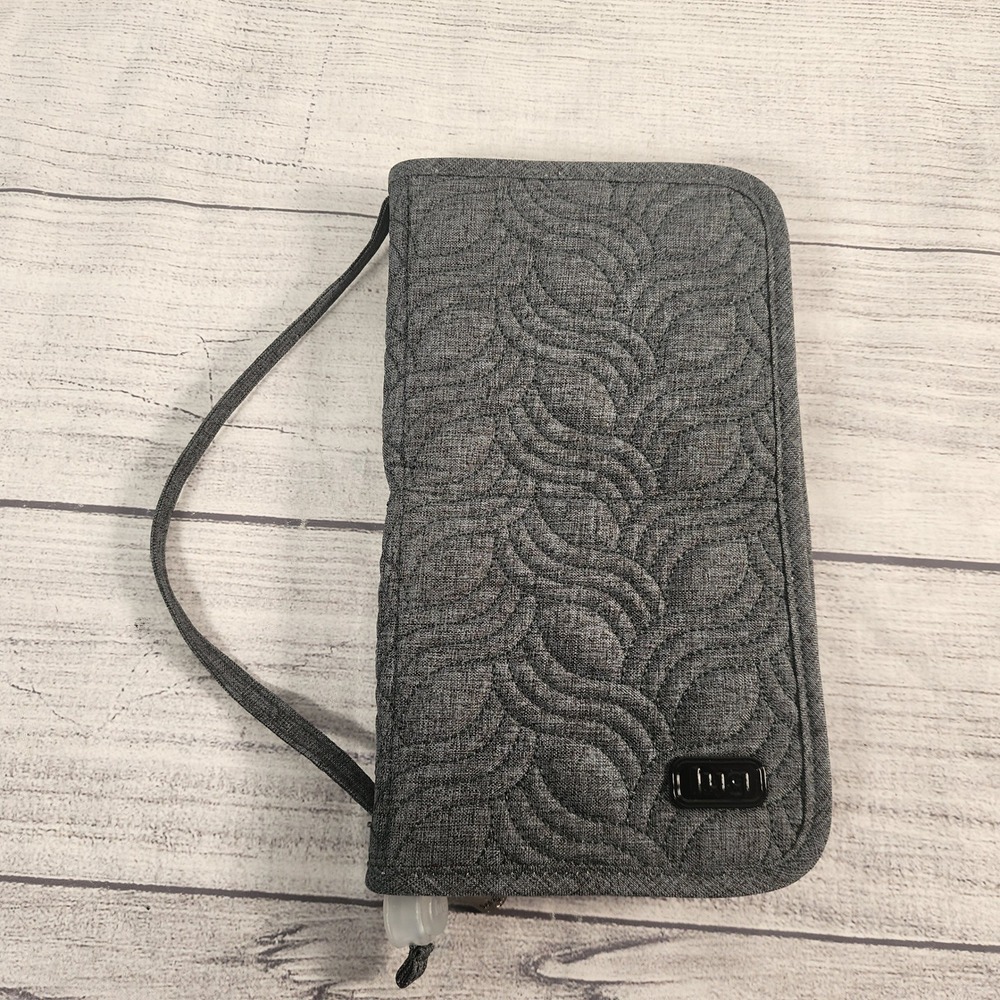 Lug Sleeper XL Jewelry Organizer Travel Case Heather Gray Quilted Paisley